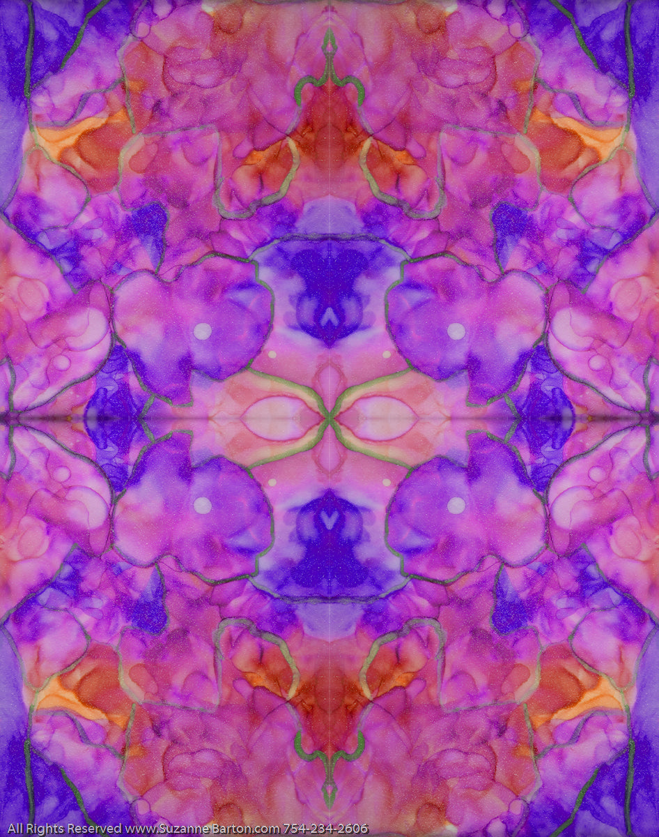 Abstract fine art photography. Beautiful flower shapes in vibrant colors - pink and purple.