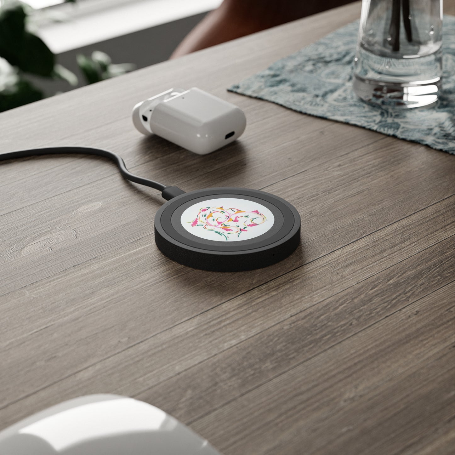 Wireless Charging Pad — Colorful Abstract Swirl Qi Charger