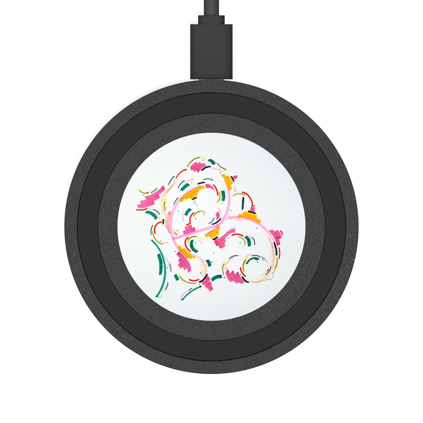 Wireless Charging Pad — Colorful Abstract Swirl Qi Charger