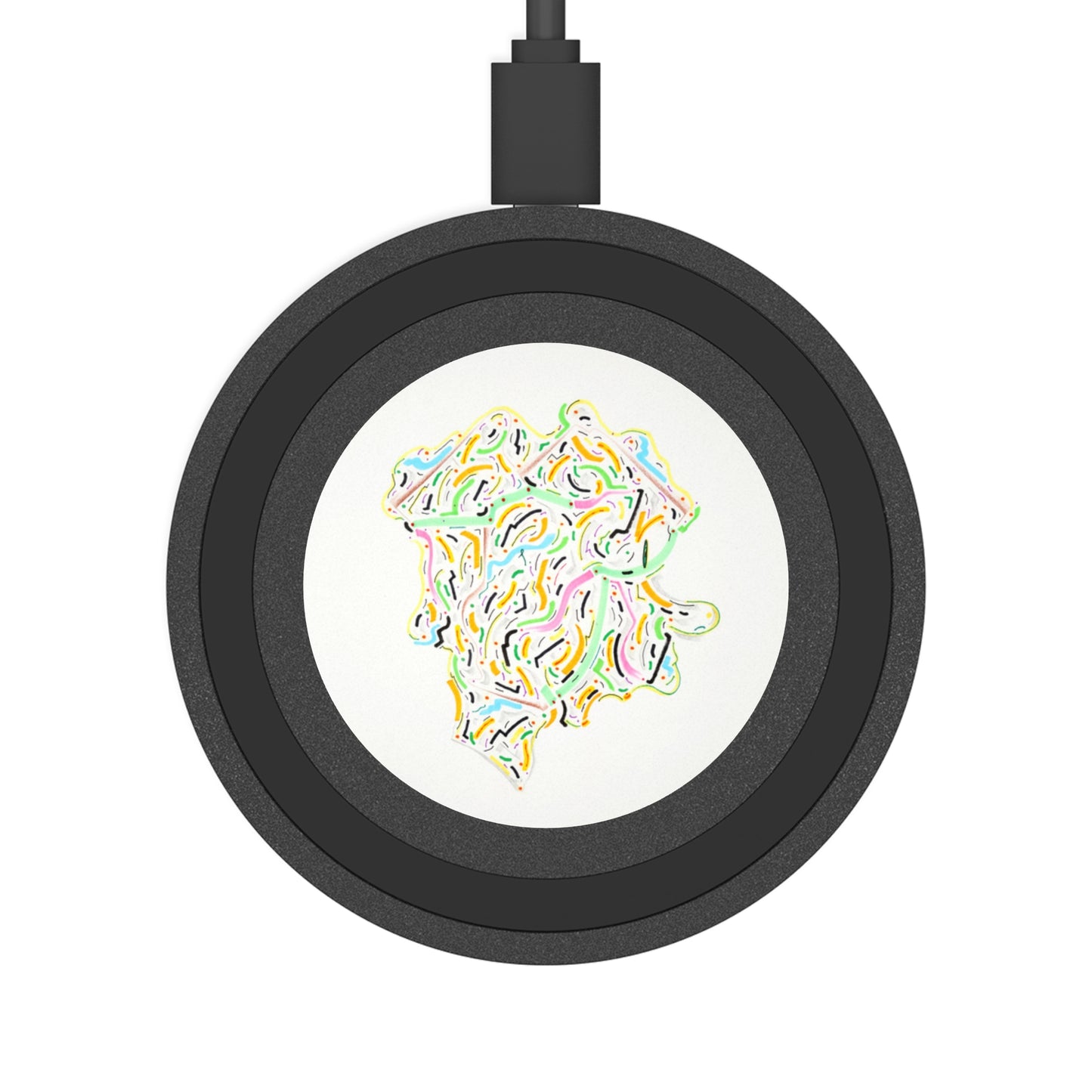 Copy of Copy of Wireless Charging Pad — Colorful Abstract Swirl Qi Charger