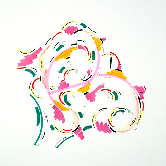 Hand-Drawn Floral Acrylic Ornament — White Flower with Colorful Accents, Decorative Holiday & Year-Round Keepsake
