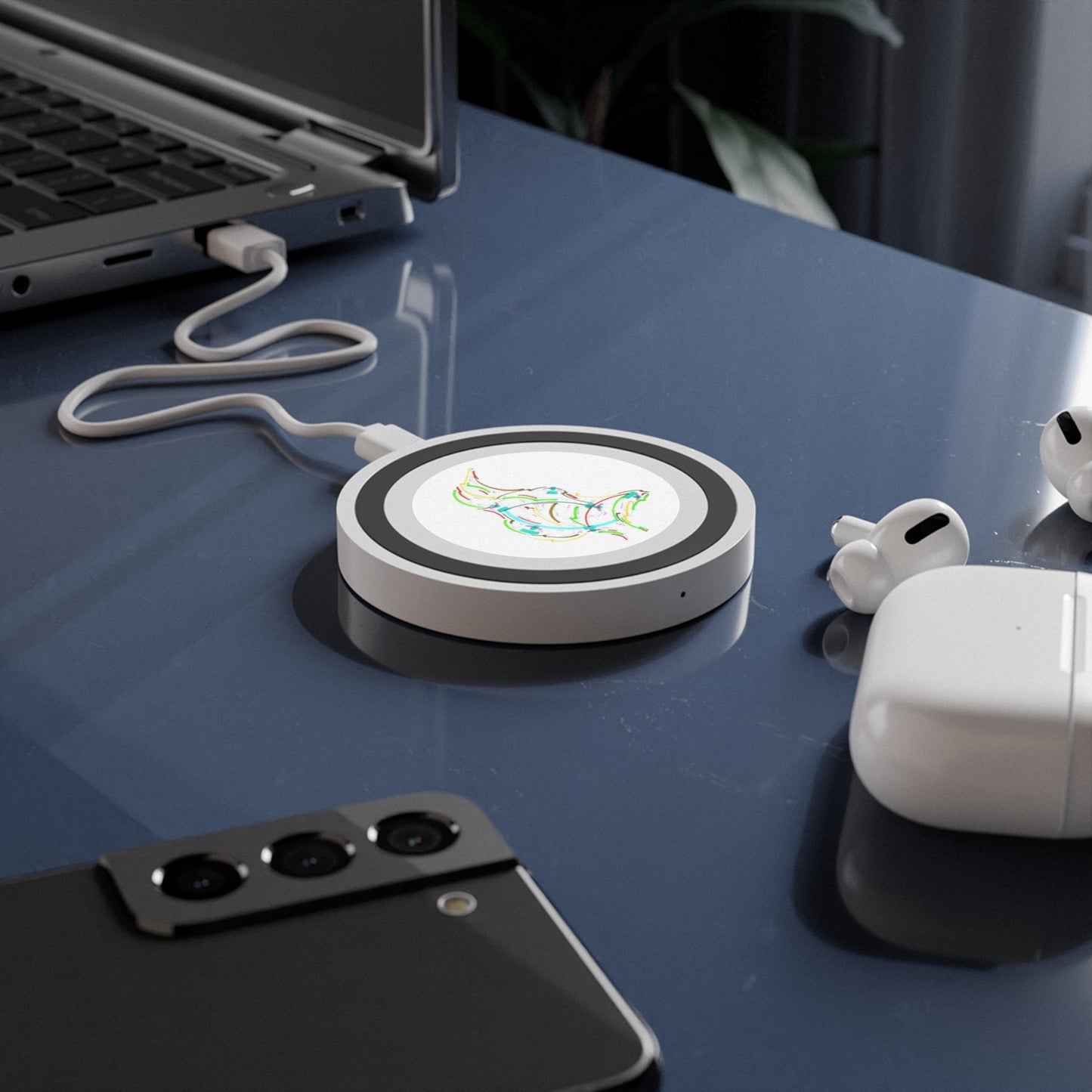 Copy of Wireless Charging Pad — Colorful Abstract Swirl Qi Charger
