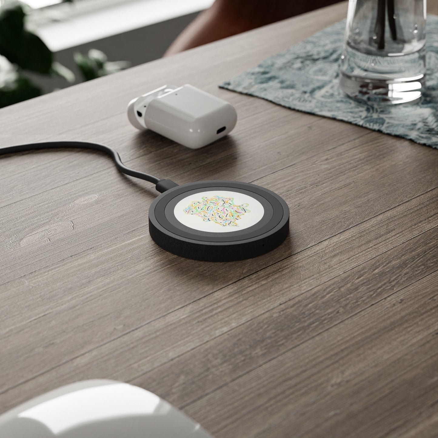 Copy of Copy of Wireless Charging Pad — Colorful Abstract Swirl Qi Charger