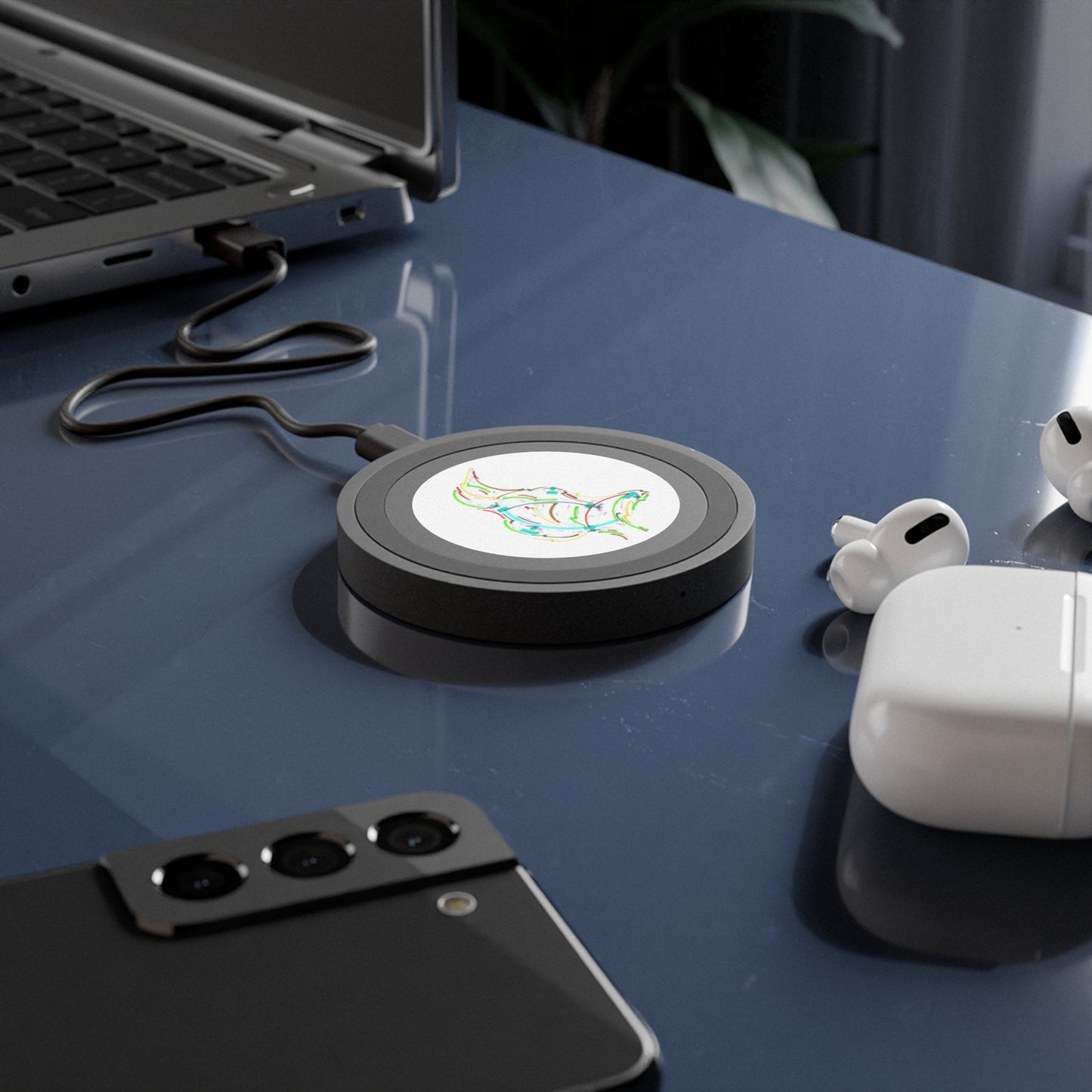 Copy of Wireless Charging Pad — Colorful Abstract Swirl Qi Charger