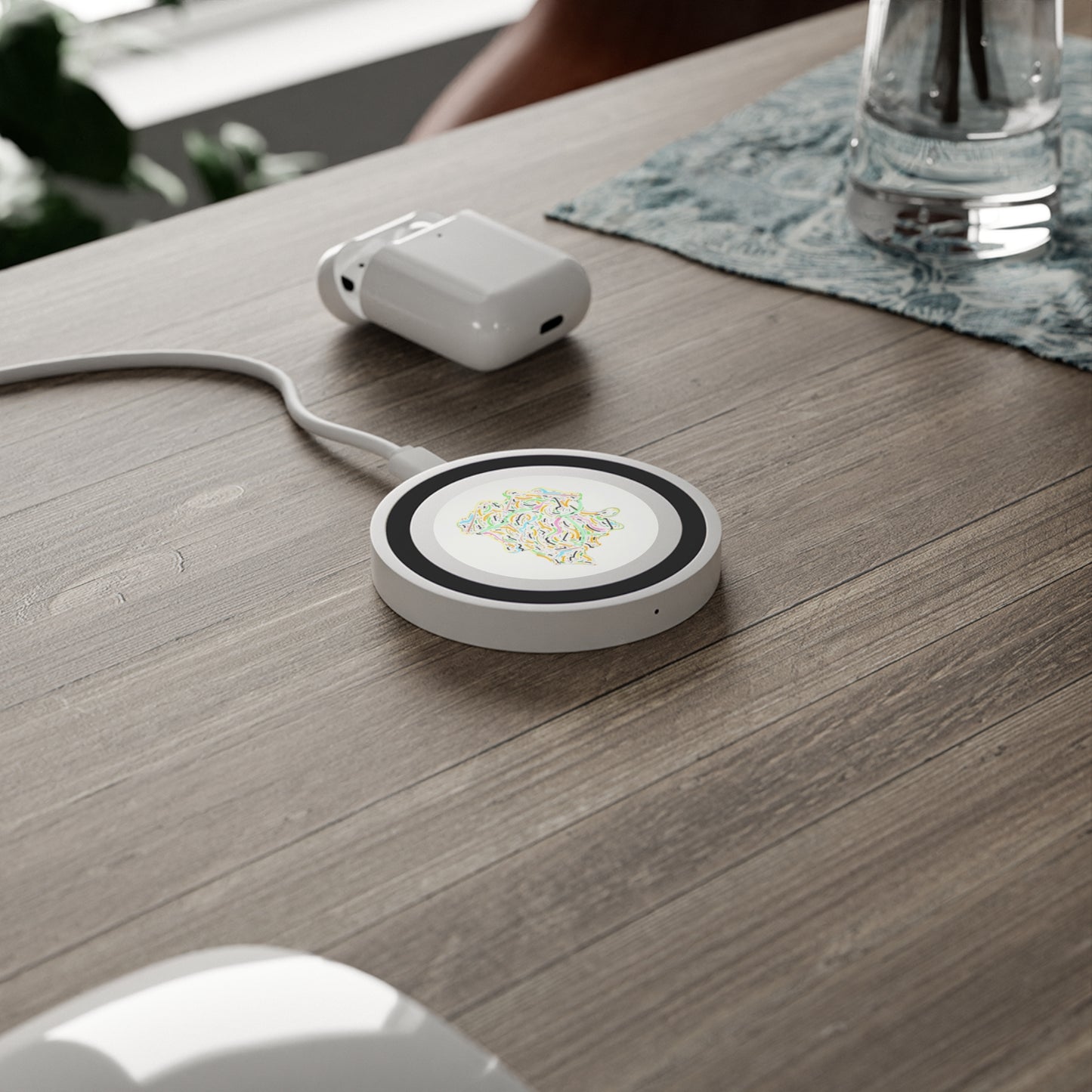 Copy of Copy of Wireless Charging Pad — Colorful Abstract Swirl Qi Charger