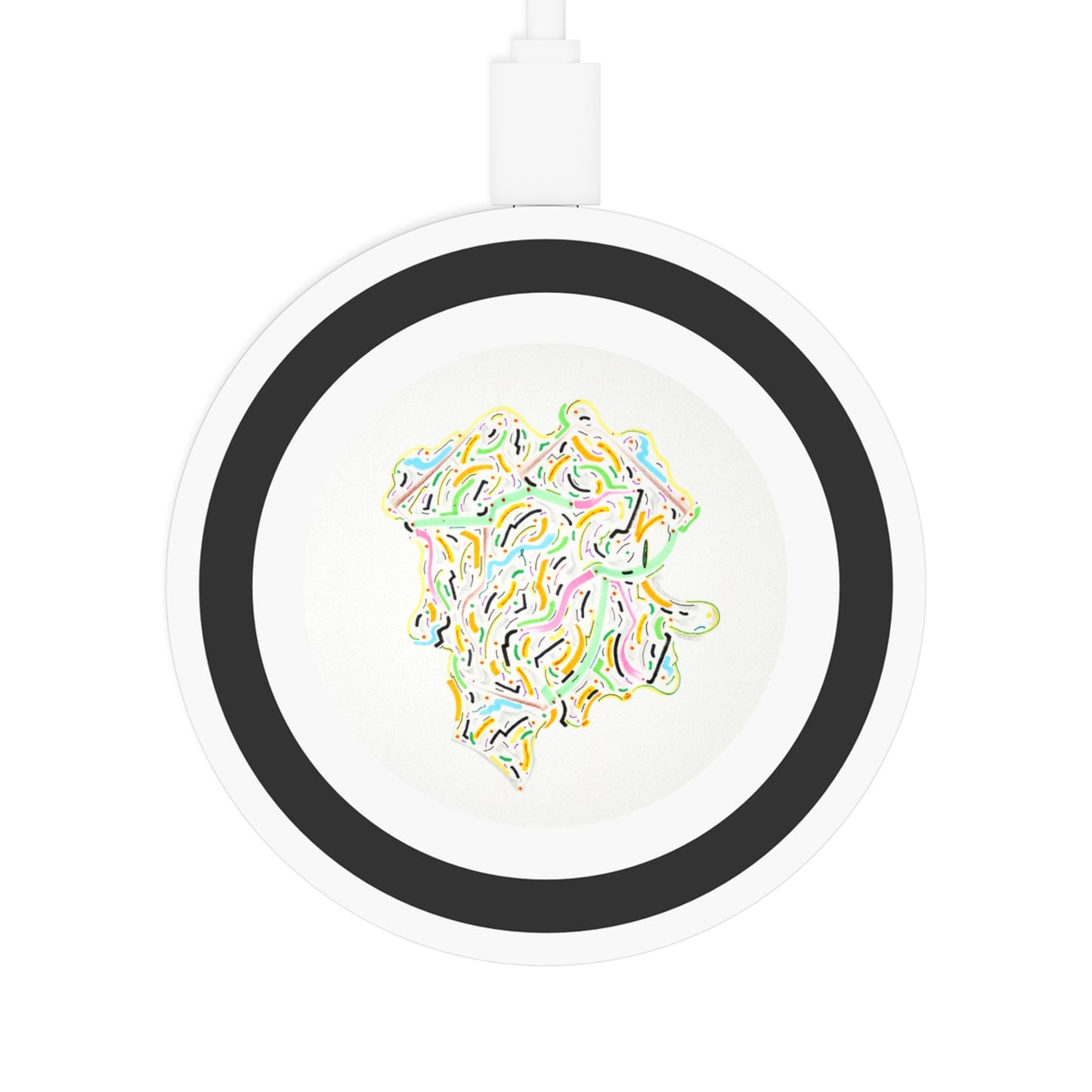 Copy of Copy of Wireless Charging Pad — Colorful Abstract Swirl Qi Charger