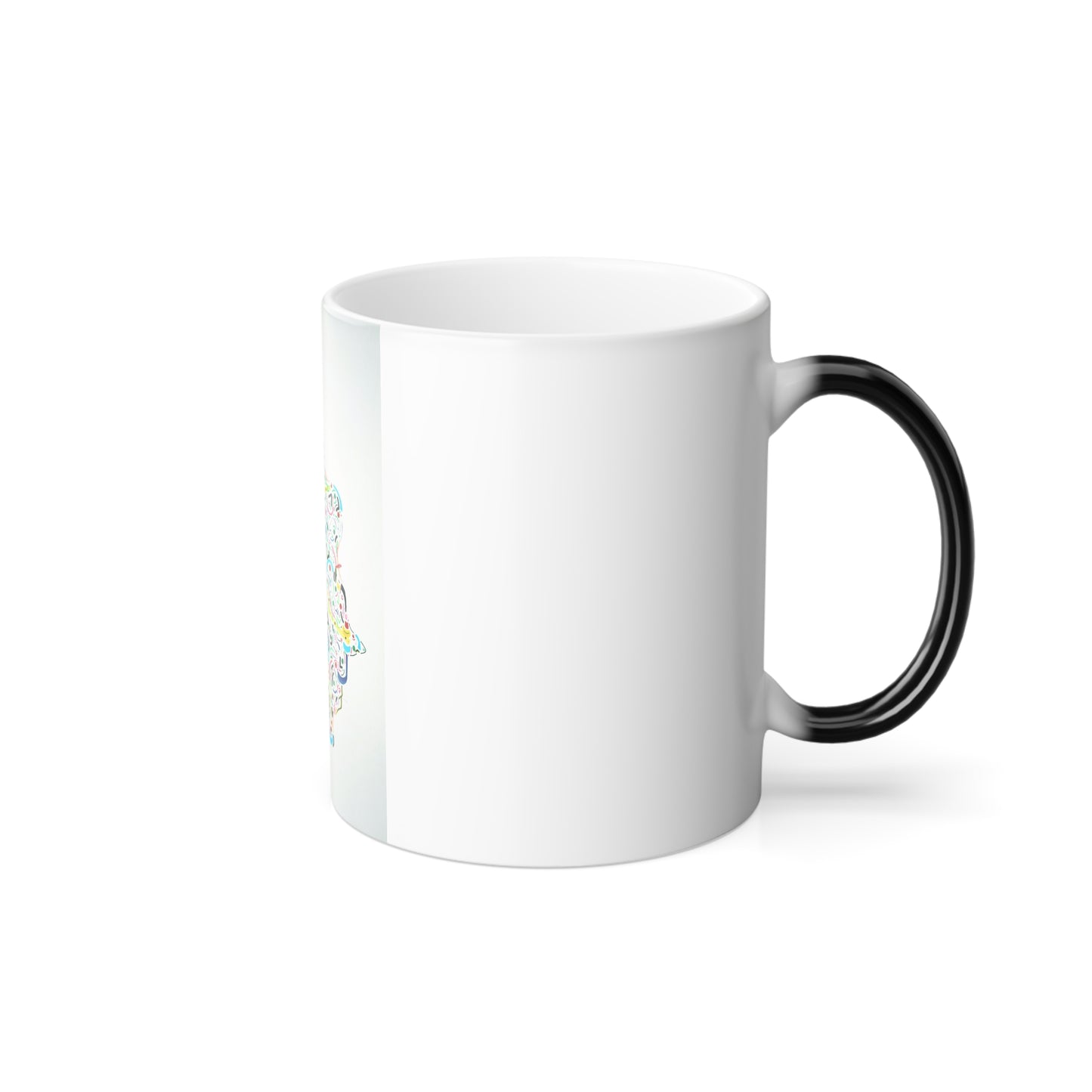Color-Morphing Mug — Abstract Rainbow Drip Heat Reveal, 11oz