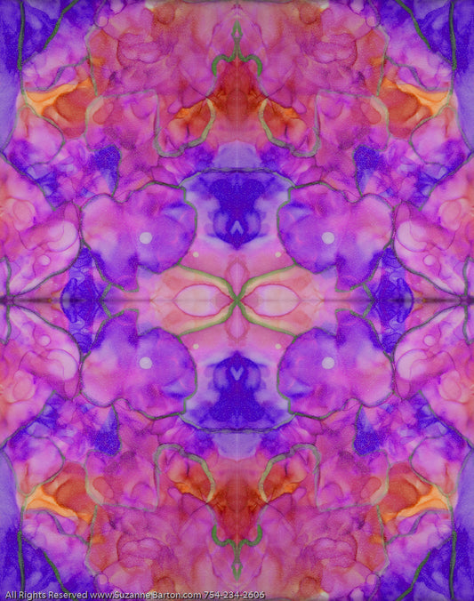 Abstract fine art photography. Beautiful flower shapes in vibrant colors - pink and purple.