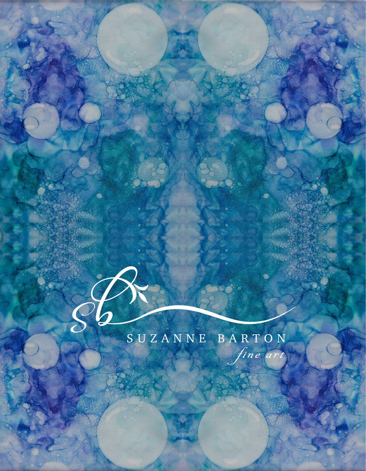 Abstract fine art photography. Beautiful symmetrical shapes in cool blues and whites.